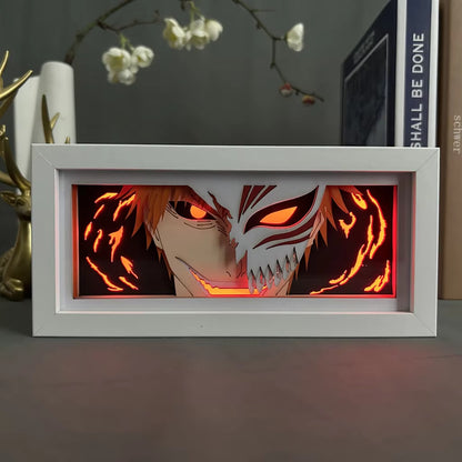 Anime Led Light Bleach Lamp for Room Decor Paper Cut Shadow Box Birthday Gift Bedside Nightlight Manga Light Box Ichigo Kurosaki