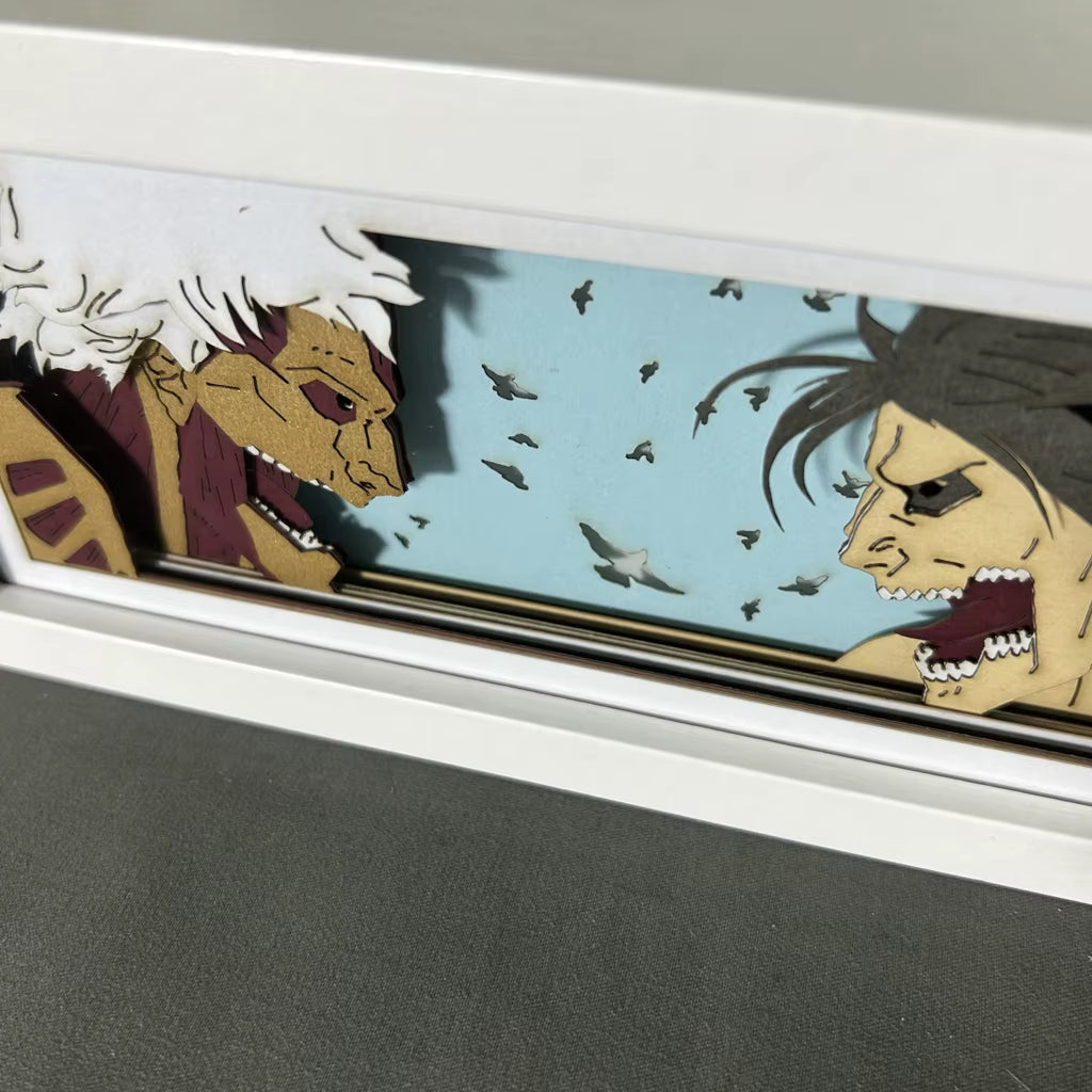 Attack on Titan Anime Lightbox Led Light Box Bedroom Decoration Paper Cut Shadow Box Cool Children'S Gift Bedside Night Lamp