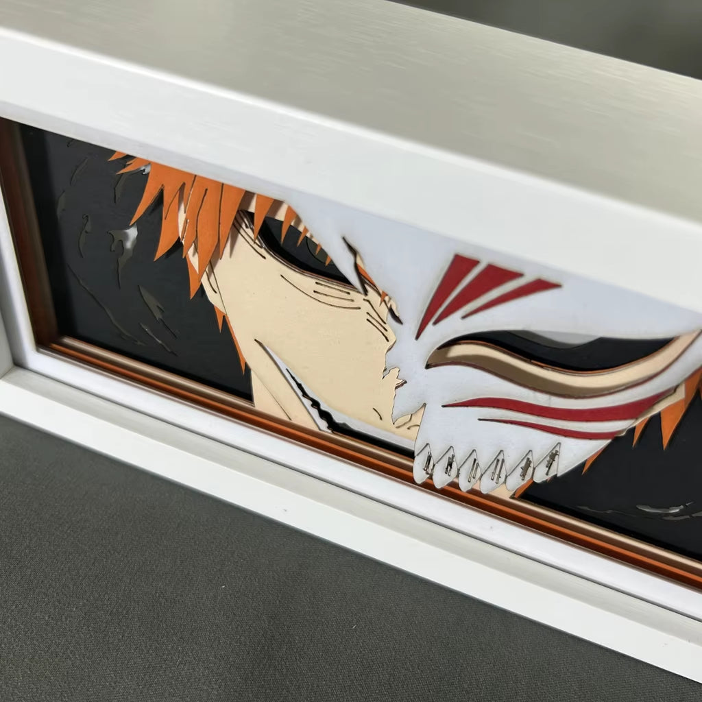 Anime Led Light Bleach Lamp for Room Decor Paper Cut Shadow Box Birthday Gift Bedside Nightlight Manga Light Box Ichigo Kurosaki