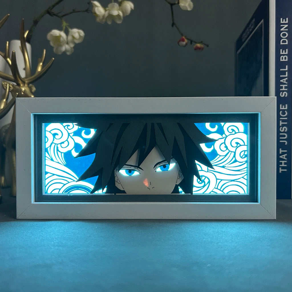 Anime Decoration Light Box Giyu Tomioka Manga Table Lamp for Children'S Room Anime Figure Eyes LED Night Light