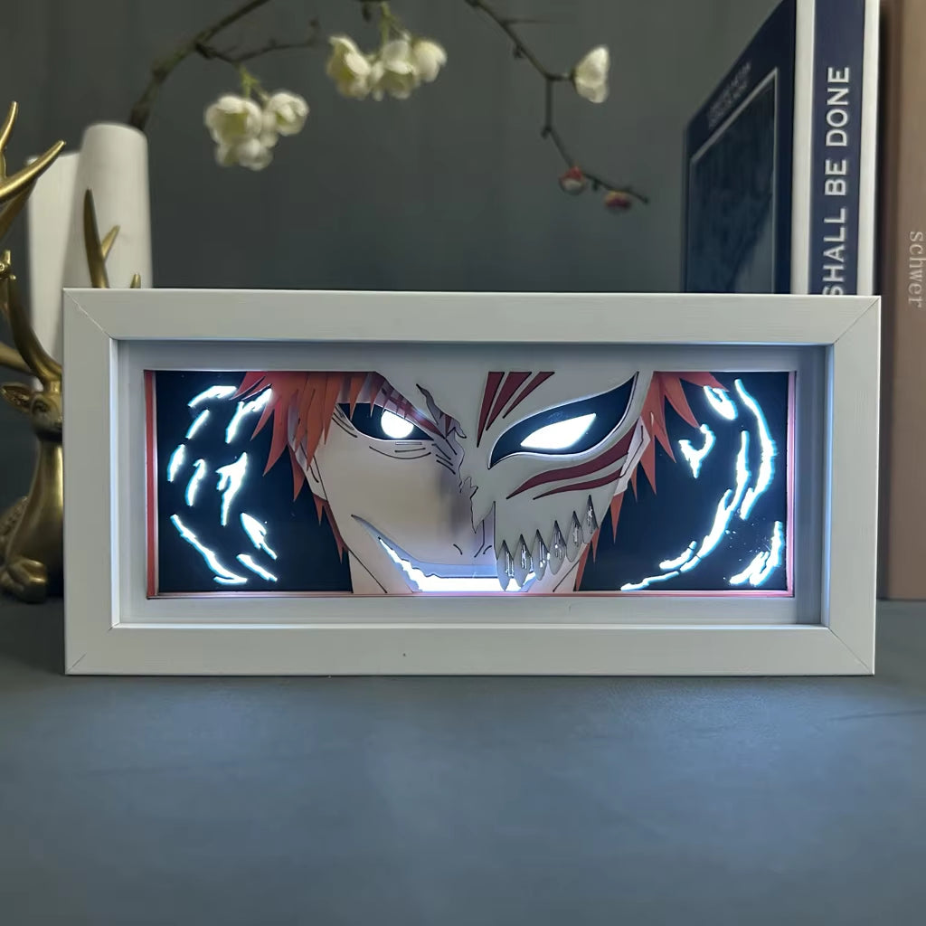 Anime Led Light Bleach Lamp for Room Decor Paper Cut Shadow Box Birthday Gift Bedside Nightlight Manga Light Box Ichigo Kurosaki