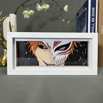 Anime Led Light Bleach Lamp for Room Decor Paper Cut Shadow Box Birthday Gift Bedside Nightlight Manga Light Box Ichigo Kurosaki